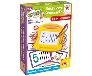 Lisciani - CAROTINA Exercices Amusants - Chiffres ET Animaux - Jeu pour Apprendre Les Chiffres pour Enfants dès 3 Ans - Ardoise Effaçable - Apprendre à Ecrire et Dessiner - Idée Cadeau Maternelle
