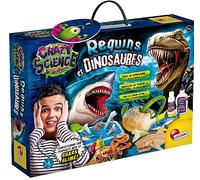 Lisciani Kit scientifique Crazy Science – Requins et Dinosaures, T‑Rex et requins à construire 7+