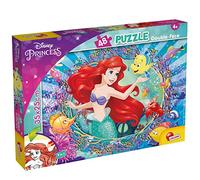 Lisciani - Disney Ariel - Puzzle Double Face 48 Pièces - Dès 4 Ans | Réflexion, Patience, Concentration et Logique - Double Face avec Verso à Colorier - Scène du Film - Format Final 35 x 25 cm