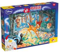 Lisciani - Disney Bambi - Puzzle Double Face 60 Pièces - Dès 3 Ans | Jouet Éducatif Éveil - Verso à Colorier, Décoration Libre - Activité Créative Complète - Concentration et Observation