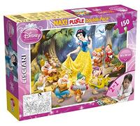 Lisciani - Disney Blanche-Neige - Maxi Puzzle 150 Pièces - Dès 4 Ans | Casse-Tête Recto Verso Géant - Illustration de la Princesse à Recomposer - Persévérance et Imagination - Format 70 x 50 cm