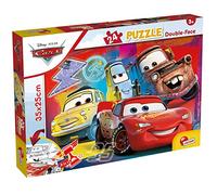 Lisciani - DISNEY CARS - 24 Pièces - Pour Enfants Dès 3 Ans - Puzzle 2 en 1 Double Face - Verso à Colorier - Développe la Créativité et la Motricité Fine - Fabriqué en Italie