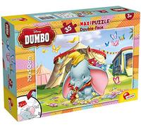 Lisciani - Disney Dumbo - Maxi Puzzle 35 Pièces Double Face - Dès 3 Ans | Verso à Colorier - Dessin en Noir et Blanc au Dos - Créativité, Motricité Fine et Dextérité - Format Final 70 x 50 cm