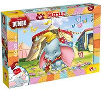 LISCIANI - DISNEY Dumbo - Puzzle 2 en 1 - 24 Pièces - Pour Enfants de 3 ans - Puzzle Double Face - 50x35 cm - Verso A Colorier - Jeu Educatif - Fabriqué en Italie