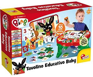 Lisciani - Disney Junior Bing - Super Bureau Edugames Enfant - Dès 2 Ans | Table Robuste Multi-Activités - Tableau Blanc, Mémo et Mini Puzzles - Chiffres, Formes et Couleurs - 10 Jeux Éducatifs Variés