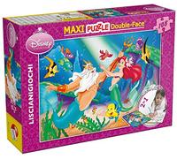 Lisciani - Disney La Petite Sirène - Maxi Puzzle 108 Pièces - Dès 4 Ans | Grand Casse-Tête de Sol Illustré - Verso à Décorer aux Feutres - Repérage et Minutie - Format Final 70 x 50 cm au Sol