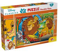 Lisciani - Disney Le Roi Lion - Puzzle 24 Pièces Double Face - Dès 3 Ans | Verso à Colorier, Usage Prolongé - Scène Animalière à Recomposer - Motricité Fine et Dextérité - 4 Feutres Inclus au Coffret