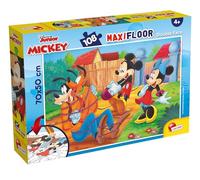 Lisciani - Disney Mickey et Ses Amis - Maxi Puzzle 108 Pièces - Dès 3 Ans | Verso à Colorier, Décoration Libre - Jouet Éducatif Mickey - Format Maxi de 70 x 50 cm - Concentration et Observation