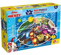 Lisciani - Disney Mickey Mouse - Maxi Puzzle 24 Pièces - Dès 3 Ans | Jouet Éducatif Éveil - Grands Éléments à Saisir - Verso à Colorier, Activité Supplémentaire - Format Final 70 x 50 cm