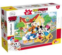 Lisciani - Disney Mickey Mouse - Maxi Puzzle Double Face 60 Pièces Dès 4 Ans - Verso À Colorier - Format 70x50 Cm - Jouet Éducatif Éveil - Idée Cadeau Enfant 4 Ans - Jeu Ludique