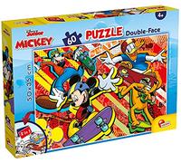 Lisciani - Disney Mickey Mouse - Puzzle 60 Pièces Recto Verso - Dès 3 Ans | Verso à Colorier, Décoration Libre - Jouet Éducatif Éveil - Scène Colorée à Recomposer - Concentration et Observation