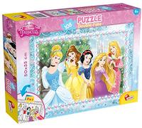 Lisciani - Disney Princesses - Puzzle 108 Pièces 2 en 1 - Dès 4 Ans | Casse-Tête Double Face Illustré - Scène à Colorier au Dos - Observation et Persévérance - 4 Feutres et Format Final 50x35 cm