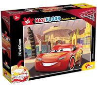 Lisciani - Disney Puzzle Cars - Maxi Puzzle 35 Pièces - Double Face - Verso A Colorier - Jeu Educatif - A partir de 3 Ans