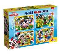 Lisciani Disney Puzzle Maxifloor 4 x 48 Mickey Jeu de puzzle 48 pièces Dessins animés