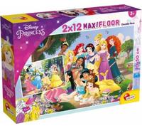 Lisciani - Disney Puzzle Princesses - 2 Maxi Puzzles De 12 Pi Ces - Double Face - Verso A Colorier - Jeu Educatif - A Partir De 3 Ans