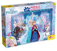 Lisciani - Disney Reine des Neiges - Puzzle 250 Pièces - Dès 6 Ans | Modèle Recto Verso Exigeant - Coloriage au Dos de la Planche - Patience et Motricité Fine - Format Final 50 x 35 cm