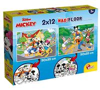 Lisciani - Disney Supermaxi Mickey - Coffret de 2 Puzzles - Dès 3 Ans | Jouet Éducatif Éveil - Verso à Colorier, Personnalisation Libre - Deux Modèles à Reconstituer - Format Final 50 x 35 cm