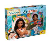 Lisciani - Disney Vaiana - Puzzle Educatif pour Enfants dès 4 Ans - 60 Pièces - Puzzle Double Face à colorier au Dos - Format 50 x 35 cm - Activité Créative Disney - Motricité Fine et Observation