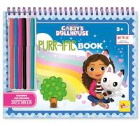 Lisciani - GABBY ET LA MAISON MAGIQUE - Carnet de Dessins & Coloriages PURR-IFIC Pour Enfants dès 3 Ans - Coloriages & Dessins 30 Pages à Personaliser - Avec Stickers & 6 Feutres - Gabby's Dollhouse