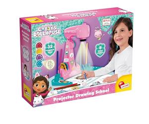 Lisciani - Gabby et la Maison Magique - Dessin Projecteur LED - Dès 4 Ans | Projecteur LED pour Apprendre à Dessiner - 4 Disquettes d'Images - Feuilles & Feutres Inclus - Contours à Bien Reproduire