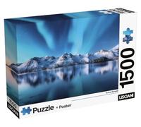Lisciani - Puzzle Aurora Borealis 1500 Pièces Super Shine Adultes dès 14 Ans - Poster Inclus - Impression Brillante Haute Qualité Fabriqué en Italie - Pièces Emboîtables 50x35 cm et Affiche 70x50 cm
