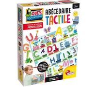 Lisciani - Abécédaire Tactile - Méthode MONTESSORI - Jeu Educatif et Amusant - Pour Enfants de 3 à 6 Ans - Boîte Tactile - Lettres Cartonnées - Alphabet - Carton Loto
