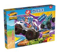 Lisciani - HOT WHEELS Puzzle - 48 Pièces - Pour Enfants dès 4 ans - 35x25cm - Puzzle de Monster Trucks - Voitures de Courses de Compétition - Développe Réflexion et Dextérité