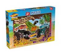 Lisciani - HOT WHEELS Puzzle - 60 Pièces - Pour Enfants dès 4 ans - 35x50cm - Puzzle Monster Trucks avec Cascades Audacieuses - Action et Vitesse - Développe Réflexion et Dextérité