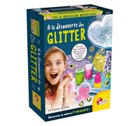 Lisciani - I'M A GENIUS - À la Découverte des Glitter pour Enfants dès 7 Ans - Kit Expériences Scientifiques avec Paillettes - Création Slime Lumineux et Cristaux Fluorescents - Fabriqué En Italie