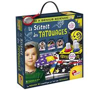 Lisciani - I'm a Genius - La Science des Tatouages Éphémères - Dès 7 Ans | Kit Scientifique Créatif - Motifs Faciles et Sûrs à Appliquer - Découvre la Chimie de la Peau - Décor Temporaire Ludique