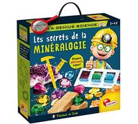 Lisciani - I'm a Genius - Les Secrets de la Minéralogie - Dès 7 Ans | Crée ta Collection de Gemmes - Instruments pour Creuser et Découvrir les Minéraux - Fouille Guidée - Présentoir Fourni Inclus