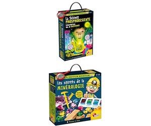 LISCIANI - I'm A Genius - LOT Phosphorescence + MINÉRALOGIE - 100+ Expériences Scientifiques - Jeux Éducatifs Enfants 7-12 Ans - Fabriqué en Italie - Découverte Lumière e