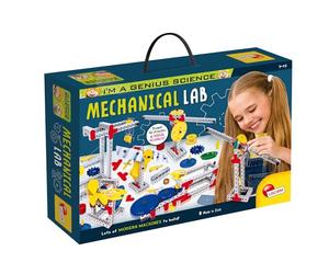 Lisciani - I'm a Genius Science - Laboratoire de Mécanique - Dès 7 Ans | Machines à Construire Soi-Même - Kit Scientifique et Éducatif - Expériences Guidées Étape par Étape - Systèmes Mécaniques