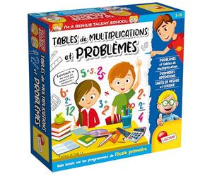 Lisciani - I'm a Genius - Tables de Multiplication et Problèmes - Dès 5 Ans | Quiz Éducatif Progressif - Calculs et Énoncés à Résoudre - Autonomie, Coordination, Minutie - 3 Niveaux de Jeux Bien Adaptés