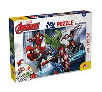 Lisciani - Marvel Avengers - Puzzle Double Face 60 Pièces - Dès 4 Ans | Réflexion, Patience et Concentration - Scène de Héros - Double Face avec Verso à Colorier - Format Final 50 x 35 cm