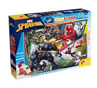 Lisciani - Marvel Spider-Man - MaxiFloor Puzzle 150 Pièces - Dès 6 Ans | Scène de Super-Héros Double Face à Colorier - Réflexion, Dextérité, Repérage et Curiosité - Carton Épais - Format 70 x 50 cm