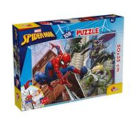 Lisciani - Marvel Spider-Man - Puzzle Double Face 108 Pièces - Dès 6 Ans | Grand Casse-Tête de Sol - Scène du Super-Héros à Colorier au Dos - Dextérité Manuelle et Coup d'Œil - Format Final 70 x 50 cm