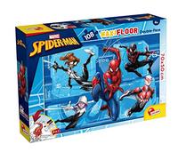 Liscianigiochi - Marvel Spiderman Puzzle DF, 99764, Maxifloor 108 Pièces - Puzzle Double Face 70x50 cm - Reconstruisez et Colorez les Scènes de Super-Héros - Favorise la Motricité Fine, la Créativité et l’Observation - 108 Pièces.