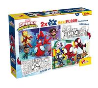 Lisciani - Marvel Spidey - Coffret de 2 Puzzles 24 Pièces - Dès 3 Ans | 2 x 24 Pièces MaxiFloor - Double Face avec Verso à Colorier - Réflexion et Patience - Format Final 50 x 35 cm par Image