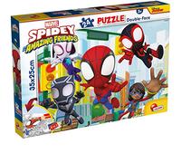 Lisciani - Marvel Spidey - Puzzle à Colorier 24 Pièces - Dès 3 Ans | Casse-Tête Double Face Illustré - Verso à Décorer aux Feutres - Observation et Attention - Carton Épais, Solide et Résistant