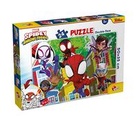 Lisciani - Marvel Spidey - Puzzle Double Face 24 Pièces - Dès 3 Ans | Double Face avec Verso à Colorier - Réflexion, Patience et Concentration - Carton Épais - Assemblage Guidé par la Boîte Même