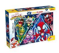 Lisciani - MARVEL SPIDEY - Puzzle Maxifloor - 35 Pièces - Pour Enfants dès 3ans - 70x50cm - Grand Puzzle Double Face à Colorier avec Super Héros en Action - Développe Réflexion et Dextérité