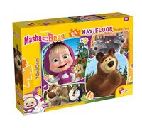 Lisciani - Masha et Michka MaxiFloor - Puzzle Géant au Sol - Dès 3 Ans | Activité Créative Complète - Patience, Autonomie, Coordination et Minutie - Grandes Pièces à Placer - Format 70 cm x 50 cm