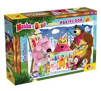 Lisciani - Masha et Michka - Puzzle MaxiFloor 60 Pièces - Dès 3 Ans | Jouet Éducatif Éveil - Pièces Épaisses et Résistantes - Illustration des Personnages - Format Final 50 x 35 cm au Sol