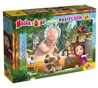 LISCIANI - MASHA ET MICHKA - Puzzle Maxifloor Une Bonne Journée - 24 Pièces - Pour Enfants dès 3 Ans - Puzzle Géant 70x50cm - Jeu Educatif - Developpe la Motricité et Logique - Fabriqué en Italie