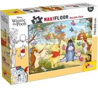 Lisciani Maxi Puzzle Pour Enfants Partir De 3 Ans 24 Pi Ces 2 En 1 Double Face Recto Verso Avec Le Dos Colorier - Disney Winnie L Ourson 86665