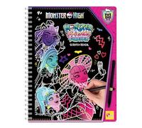 Lisciani - Monster High - Carnet à Gratter Friend Forever - Dès 4 Ans | Scratch Reveal Multicolore, Or & Paillettes - Stylo à Gratter Inclus - Précision du Geste et Logique - 44 Pages Illustrées