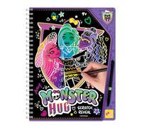 LISCIANI - MONSTER HIGH - Carnet de Dessins à Gratter Monster High - Monster Hug - Pour Enfants dès 4 Ans - Scratch Reveal - 44 Pages - Stylo à Gratter inclus - Multicolre, Or & Paillettes