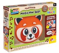 Lisciani - Montessori Baby Bois - Musique : Panda Rouge - Jouet Interactif Musical en Bois pour Bébé dès 9 Mois - Éveil Musical et Lumineux - Jouet Electronique - Favorise la Découverte Sensorielle