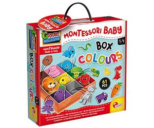 Lisciani - Montessori Baby - Boîte à Couleurs en Volume - Dès 1 an | Jeu Éducatif de Classification - Approche Montessori Progressive - Éléments à Trier par Teinte - 61 Pièces Fournies au Total